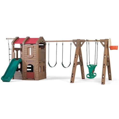 Naturally Playful&#174; Adventure Lodge Play Center with Glider