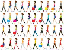 Group of people walking vector